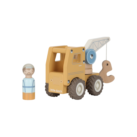 Little Dutch Houten Kraanwagen Met Pegdoll