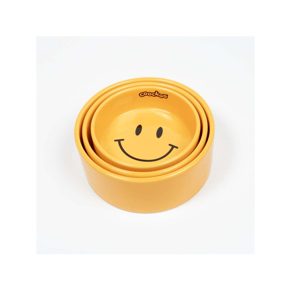 Eetkom Smiley S-430ml-13.5x13.5x5cm Geel