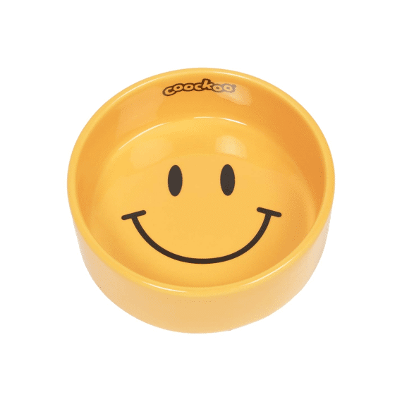 Eetkom Smiley M-750ml-15.5x15.5x6cm Geel