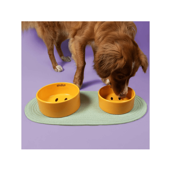 Eetkom Smiley L-1150ml-17.5x17.5x7cm Geel