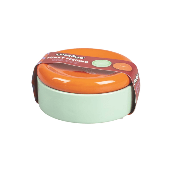 Eetkom Funky Feeding 50/280ml-13.5x13.5x6cm Groen/oranje