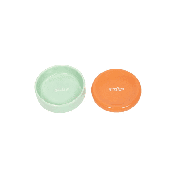 Eetkom Funky Feeding 50/280ml-13.5x13.5x6cm Groen/oranje