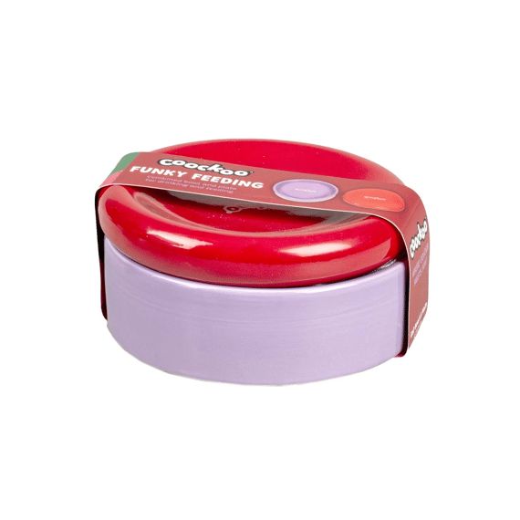 Eetkom Funky Feeding 50/280ml-13.5x13.5x6cm Rood/paars