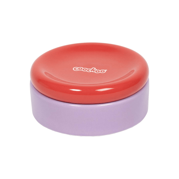 Eetkom Funky Feeding 50/280ml-13.5x13.5x6cm Rood/paars