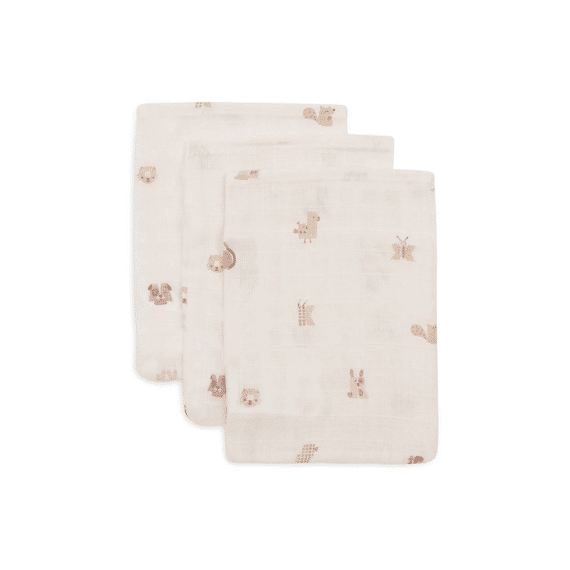 Jollein Washandjes Tetra 3-pack Animal Friends
