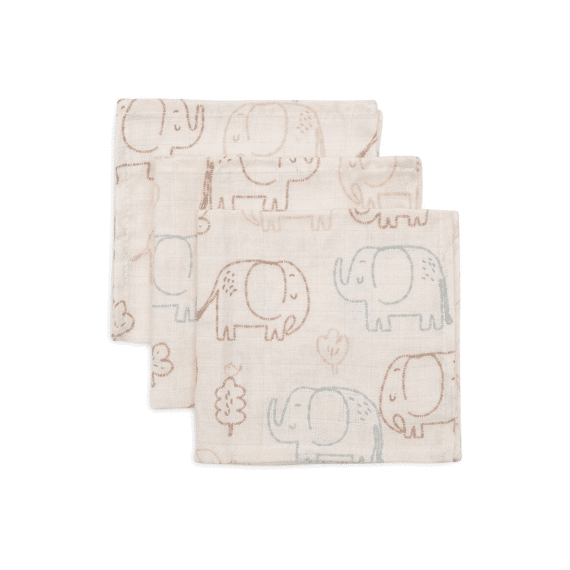 Jollein Monddoekje Tetra 3-pack Elephant Tales