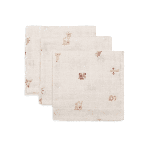 Jollein Monddoekje Tetra 3-pack Animal Friends