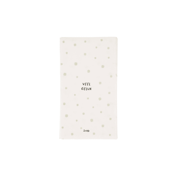 Zusss Servetten Rechthoek Veel Geluk Wit/groen