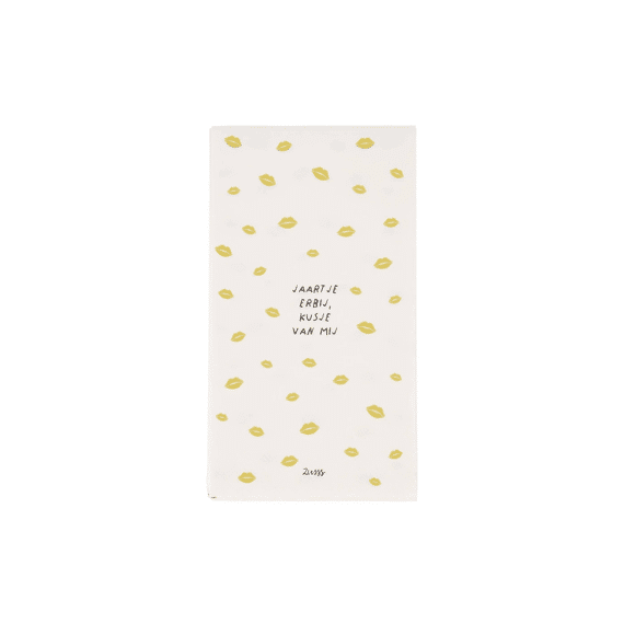 Zusss Servetten Rechthoek Jaartje Erbij Wit/goud