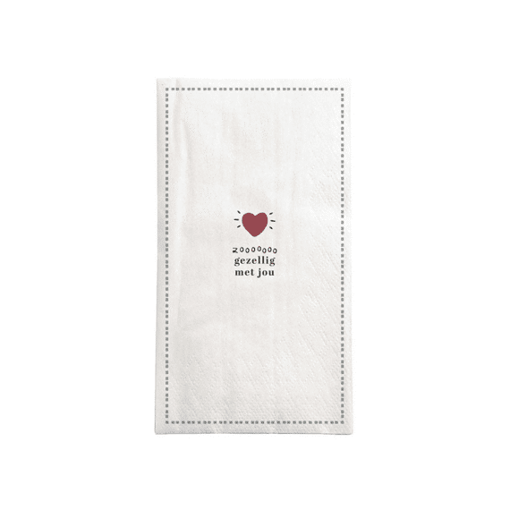Zusss Servetten Rechthoek Gezellig Wit/rood/grijsblauw