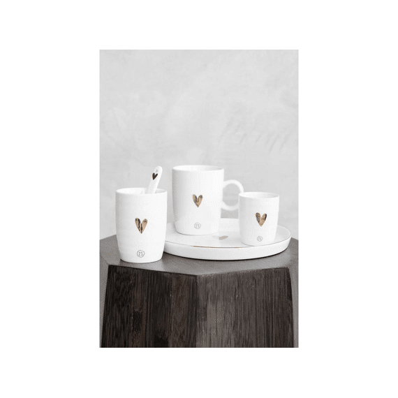 Zusss Koffiemok Hartje Wit/goud