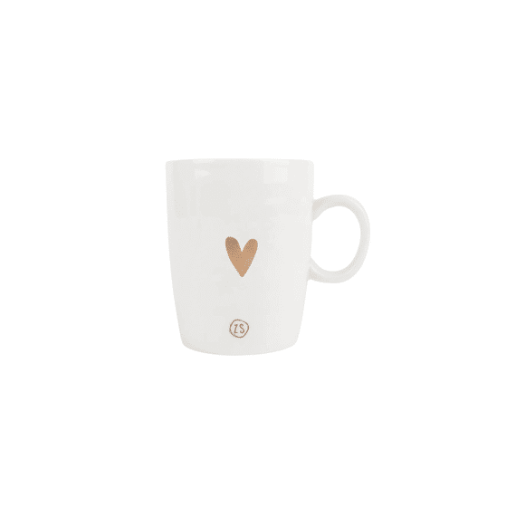 Zusss Koffiemok Hartje Wit/goud