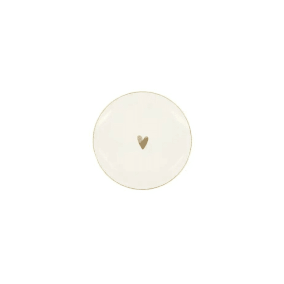 Zusss Ontbijtbord Hartje Wit/goud