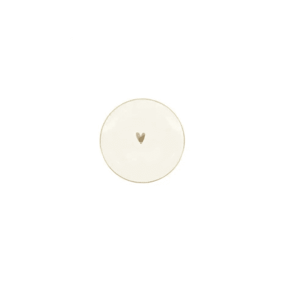 Zusss Gebaksbordje Hartje Wit/goud