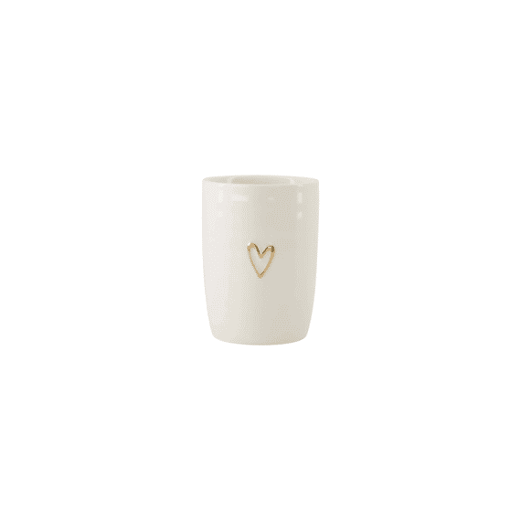 Zusss Koffiemok Open Hartje Wit/goud