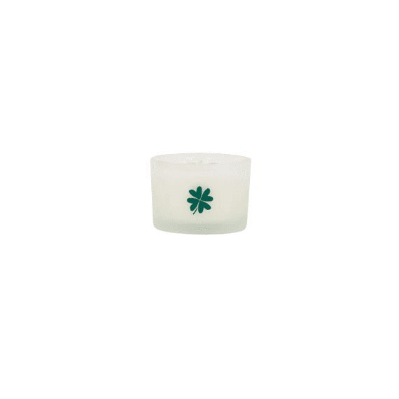 Zusss Geurkaarsje Glas Klavertje Wit/groen