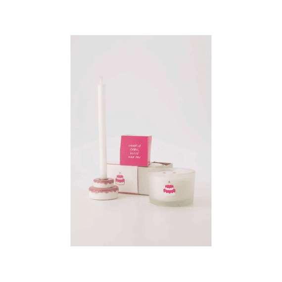Zusss Geurkaarsje Glas Taart Wit/roze