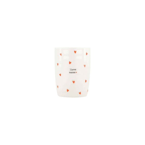 Zusss Koffiemok Hartjes Lieve Mama Wit/rood