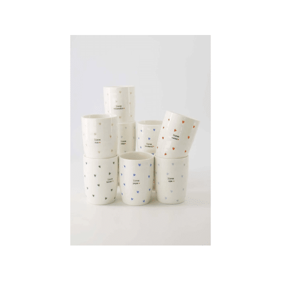 Zusss Koffiemok Hartjes Lieve Papa Blauw/wit