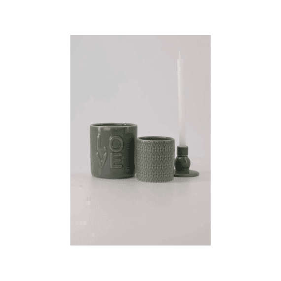 Zusss Geurkaars Keramiek Hartjes Donkergroen
