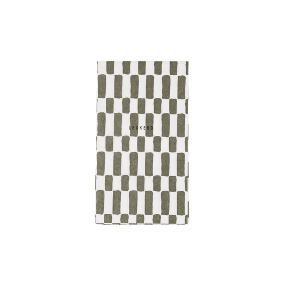 Zusss Servetten Rechthoek Leukerd Wit/donkergroen