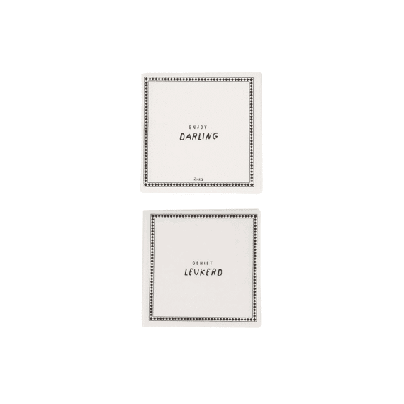 Zusss Servetten Vierkant Darling Zand/antracietgrijs