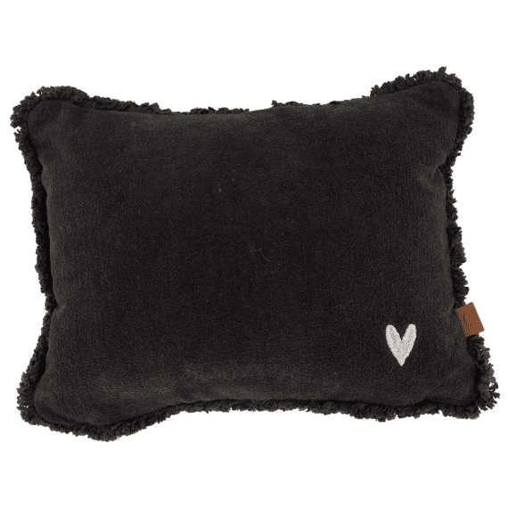 Zusss Kussen Zilveren Hartje 35x25cm Antracietgrijs