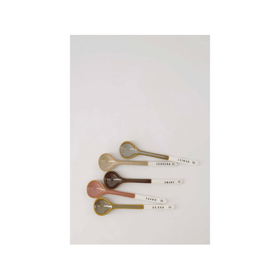 Zusss Lepeltje Keramiek Leukerd Wit/zand