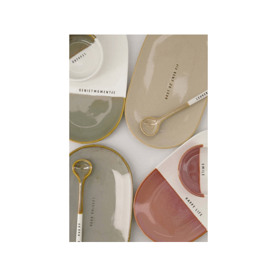 Zusss Lepeltje Keramiek Leukerd Wit/zand