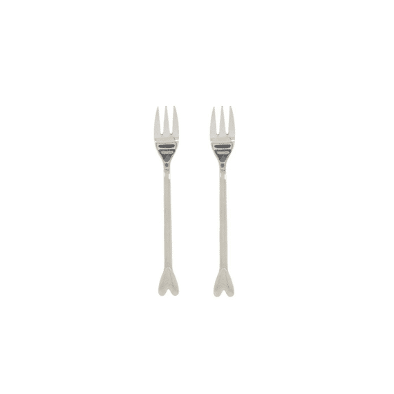 Zusss Set Van 2 Vorkjes Hartje Zilver