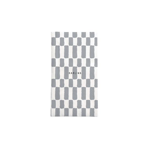 Zusss Servetten Rechthoek Darling Wit/grijsblauw