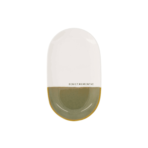 Zusss Serveerschaal Genietmomentje Wit/donkergroen