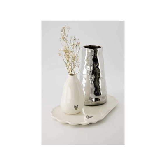 Zusss Stylingbord Keramiek Hartje Wit/zilver