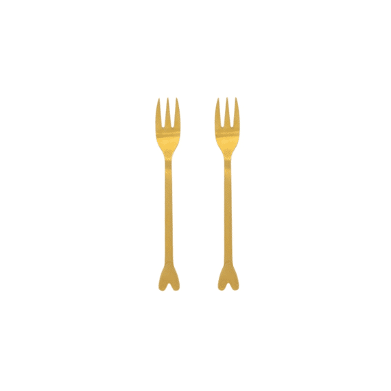Zusss Set Van 2 Vorkjes Hartje Goud