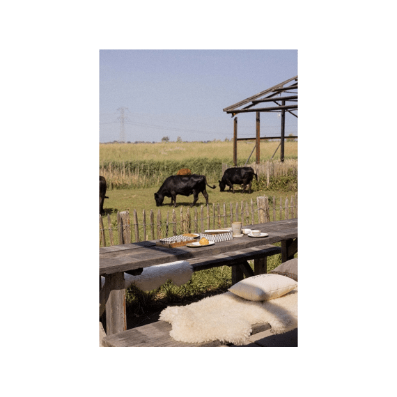 Zusss Kussen Curduroy Stapelgek 35x35cm Zand/antracietgrijs