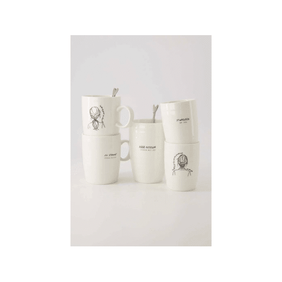 Zusss Koffiemok Stapelgek Wit/zwart