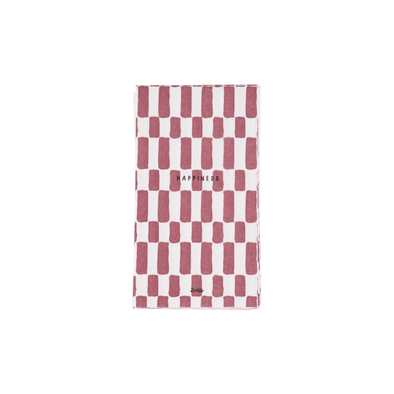 Zusss Servetten Rechthoek Happiness Wit/burgundy