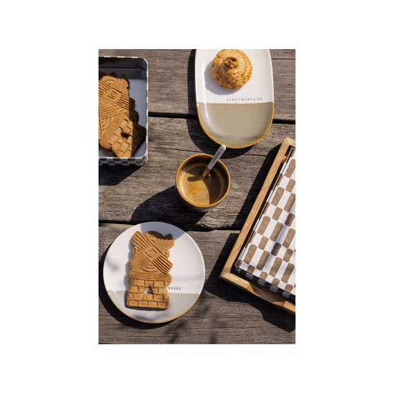 Zusss Servetten Rechthoek Enjoy Wit/bruin