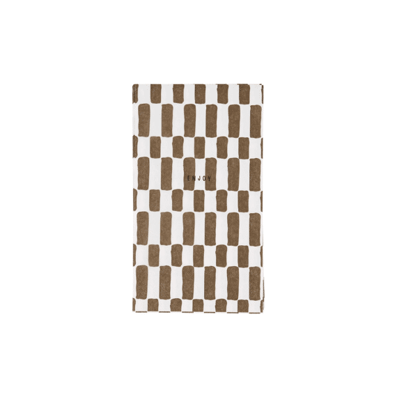 Zusss Servetten Rechthoek Enjoy Wit/bruin