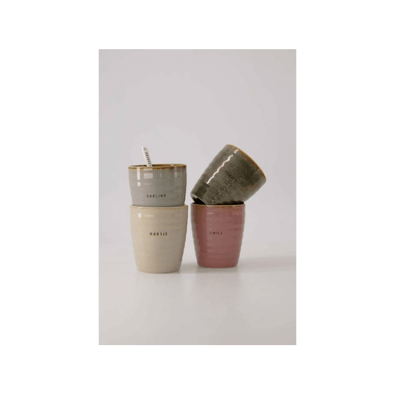 Zusss Koffiemok Geniet Wit/donkergroen