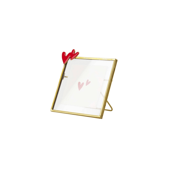 Zusss Fotolijstje Metaal Hartjes Rood/goud
