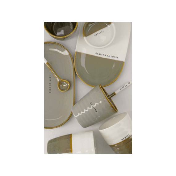 Zusss Lepeltje Keramiek Kusss Wit/donkergroen