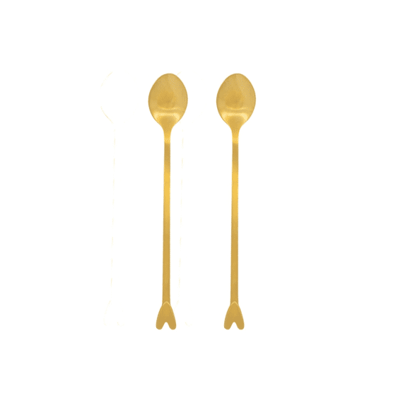 Zusss Set Van 2 Lange Lepels Hartje Goud