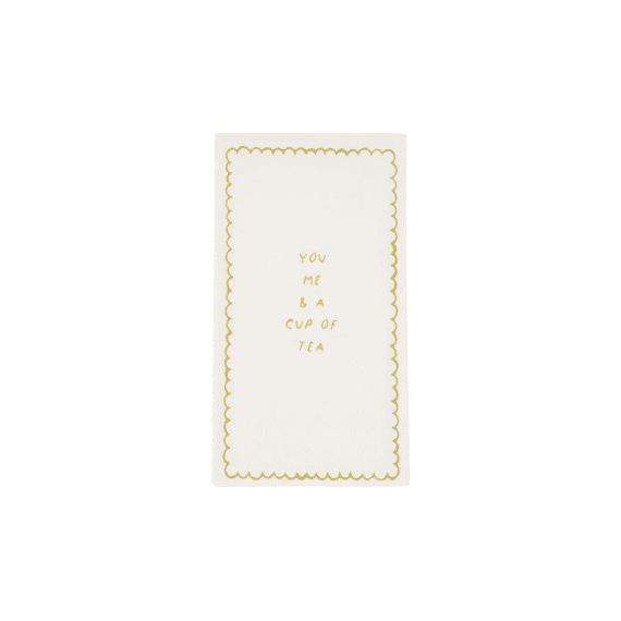 Zusss Servetten Rechthoek You Me Wit/goud