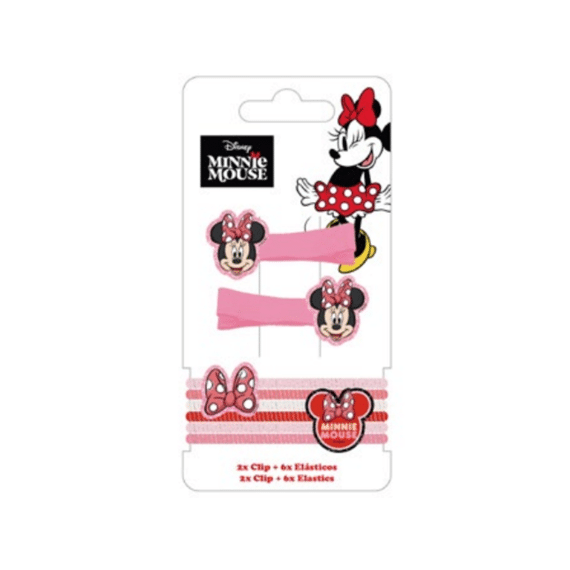 Minnie Haaraccessoire 2 Haarclips + 2 Haarelastiekjes