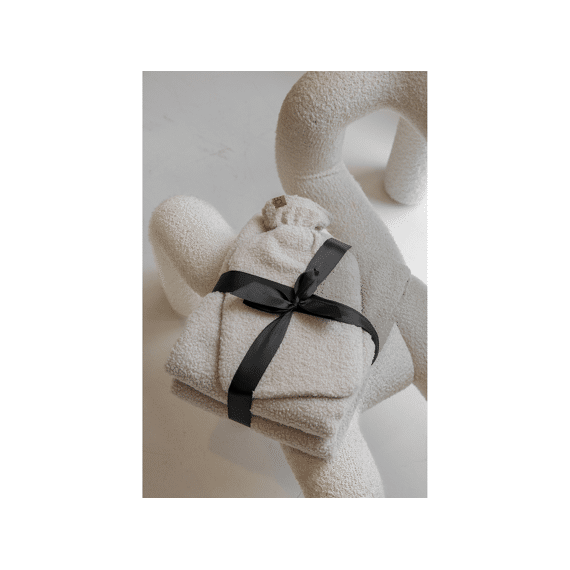 Jens Living Giftset Boucle Taupe 2 stuks Warmtekruik En Plaid