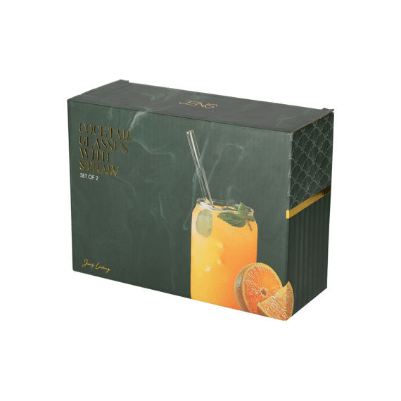 Jens Living Cocktailglazen Met Rietje 2 stuks