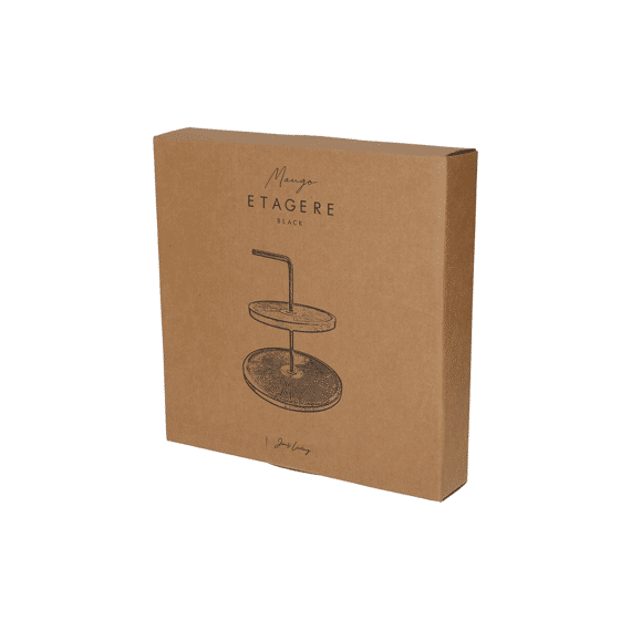 Jens Living Mango Etagere Zwart 25x25x19cm