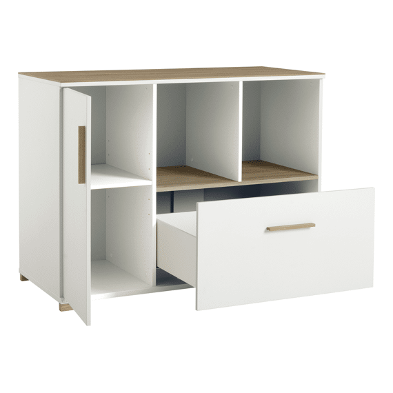 Paidi Enie Offwhite/oak Commode Met Open Vakken