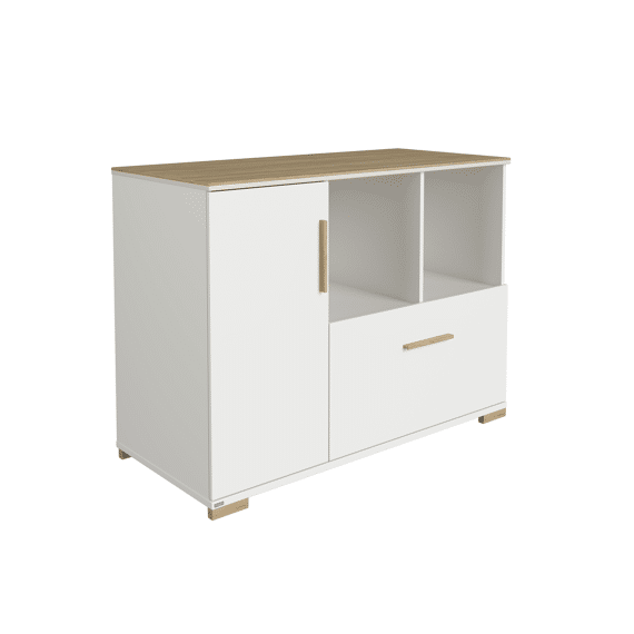 Paidi Enie Offwhite/oak Commode Met Open Vakken
